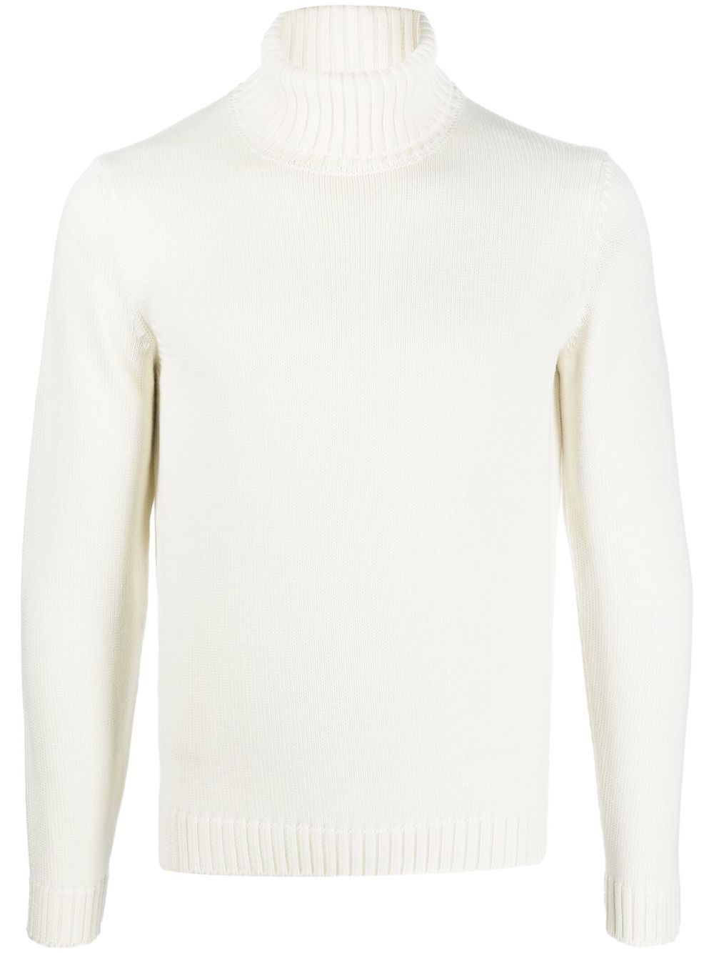 Roll-neck long-sleeve jumper - White
