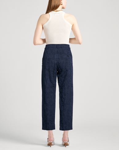 Woman Pants Midnight blue Size 8 Cotton, Linen