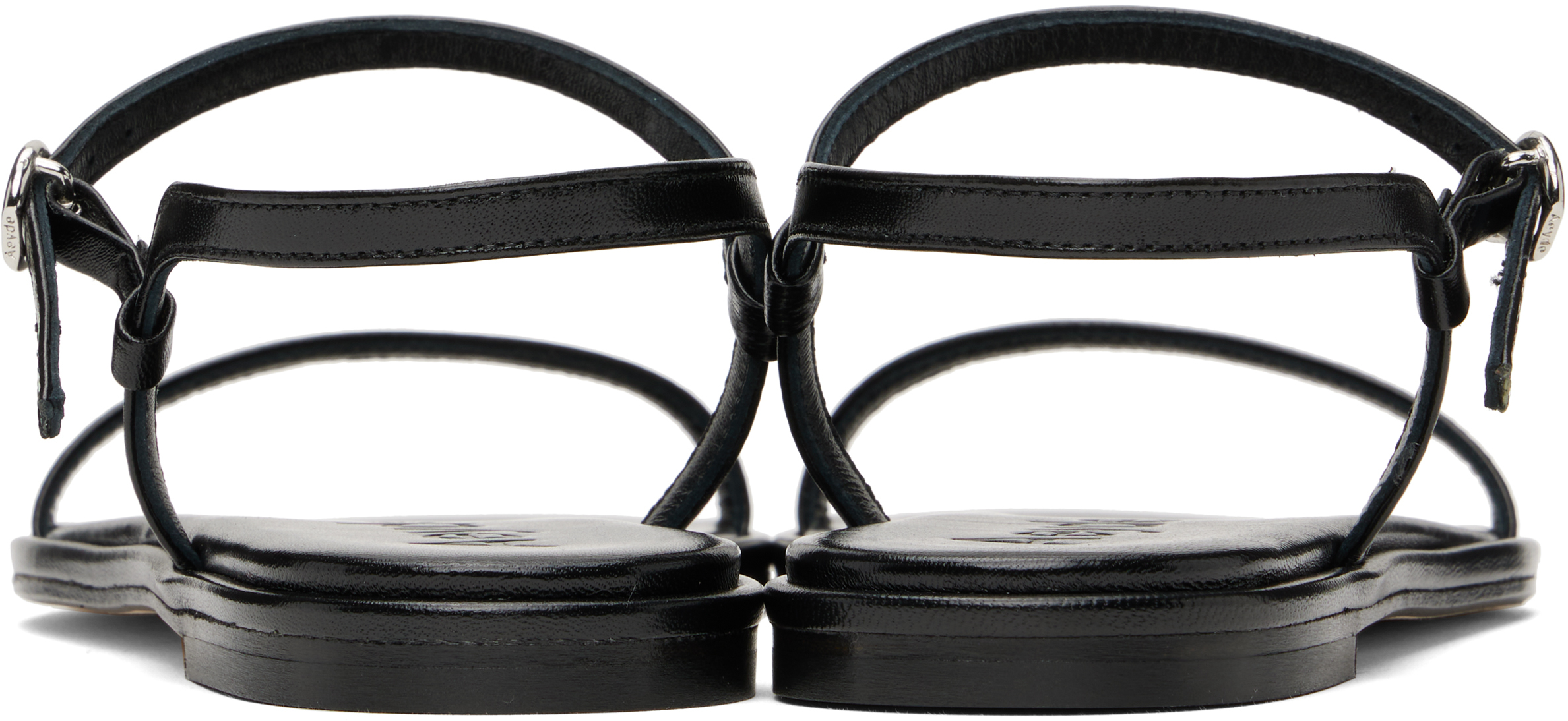 Aeyde Black Nettie Leather Sandals
