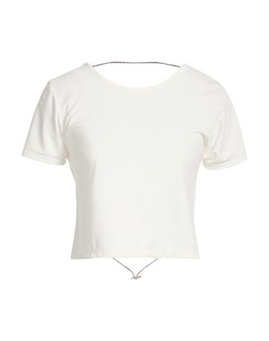 Woman Top White Size L Nylon, Elastane