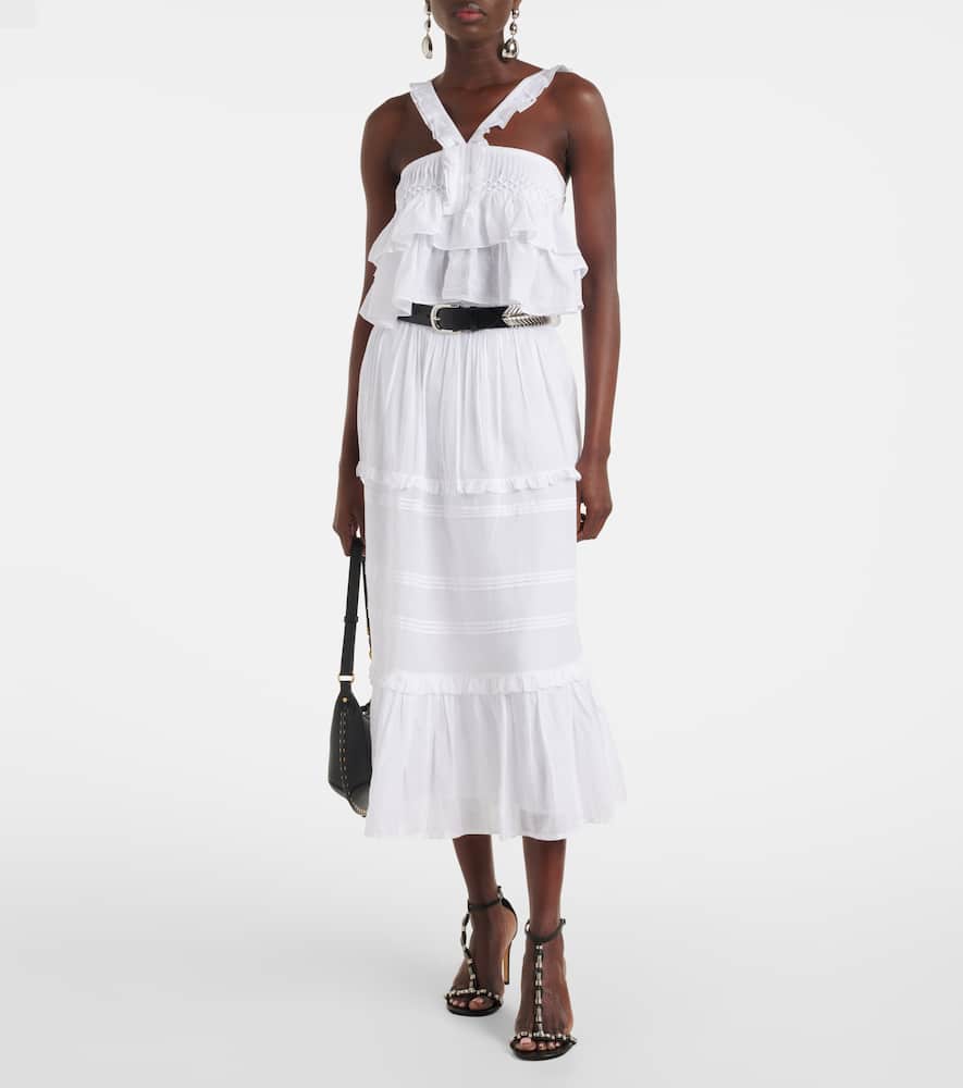 Diya cotton-blend maxi skirt
