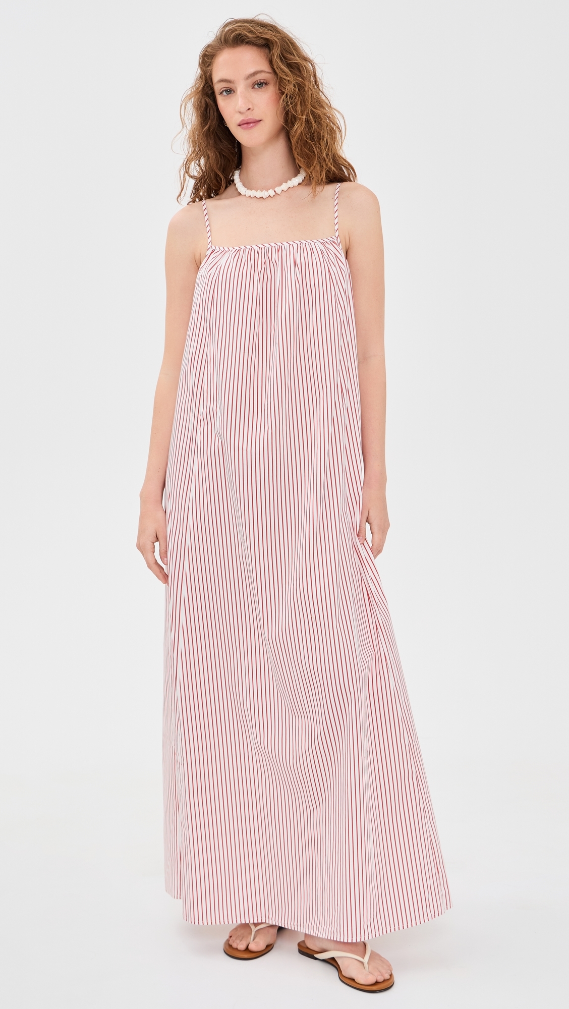 O. p.t Market Cotton Maxi Dress Red Stripe