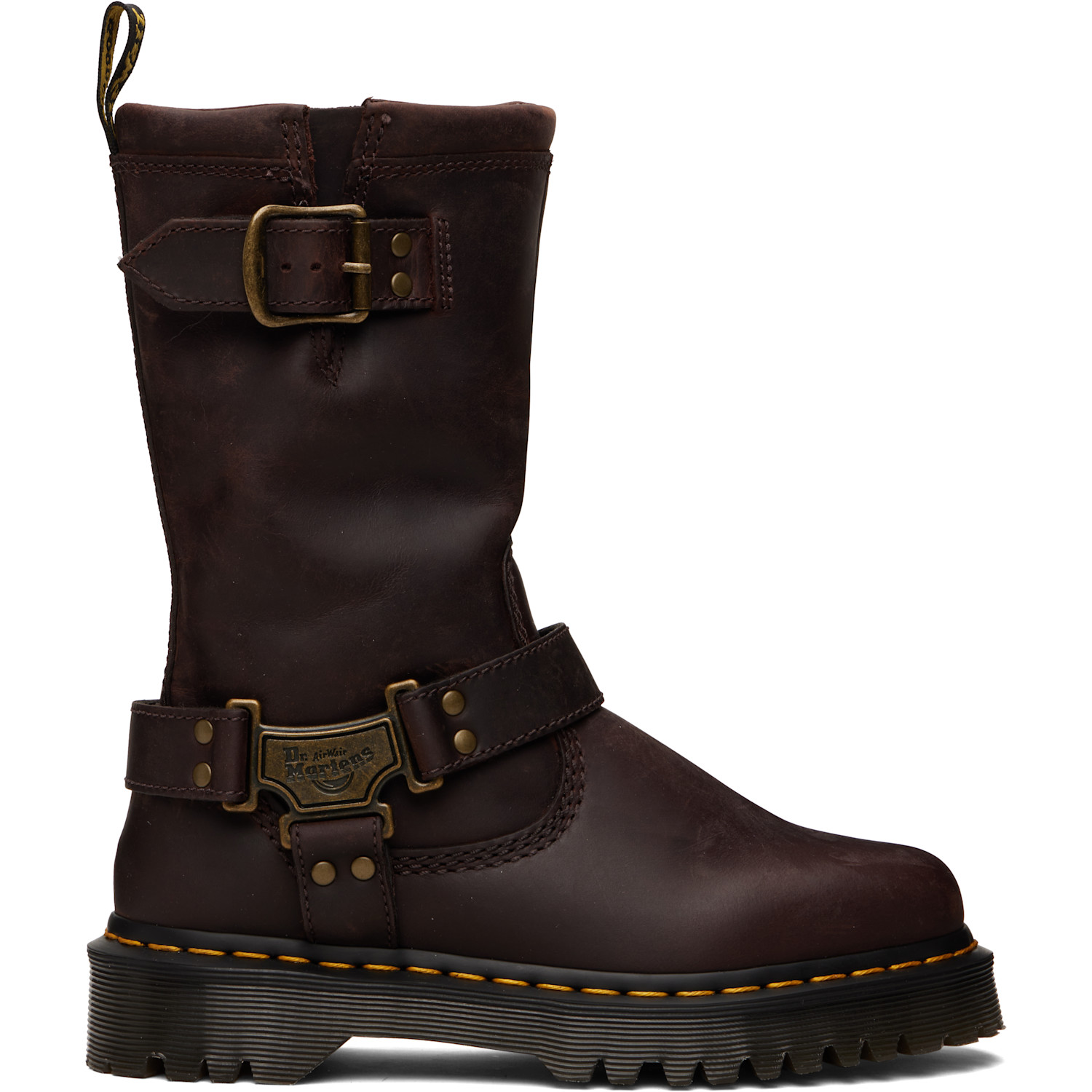 Brown Anistone Hi Leather Biker Boots