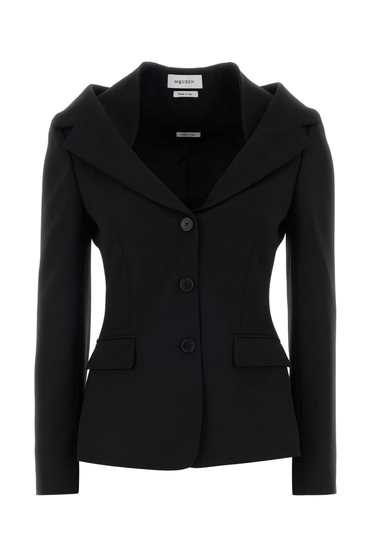 Tailored Wool Blazer — Black