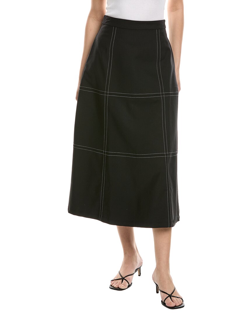 A-Line Contrast Stitch Skirt