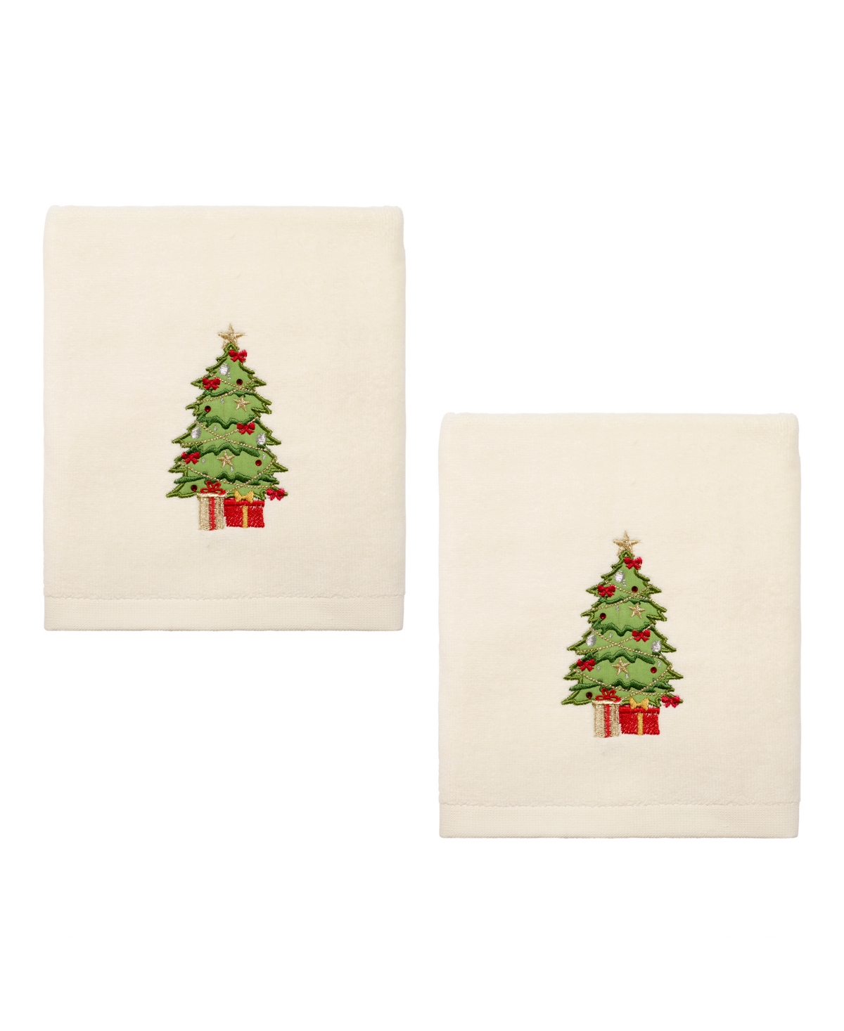 "Trees Hand Towel Set, 28"" x 16"" - Ivory"