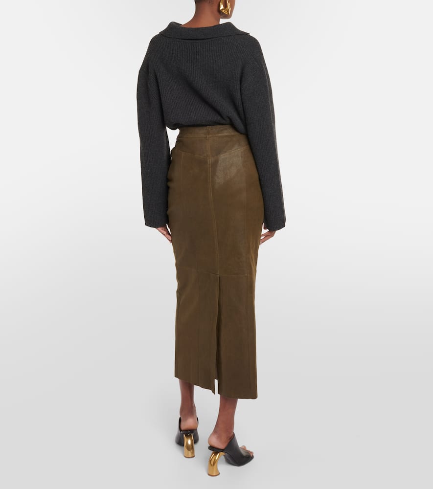 Beth leather midi skirt