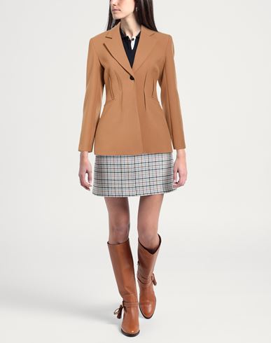 Woman Blazer Camel Size 6 Polyester, Viscose, Cotton, Elastane