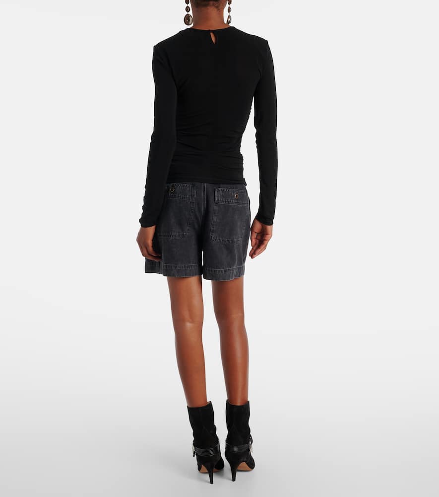 Gladice cutout gathered jersey top