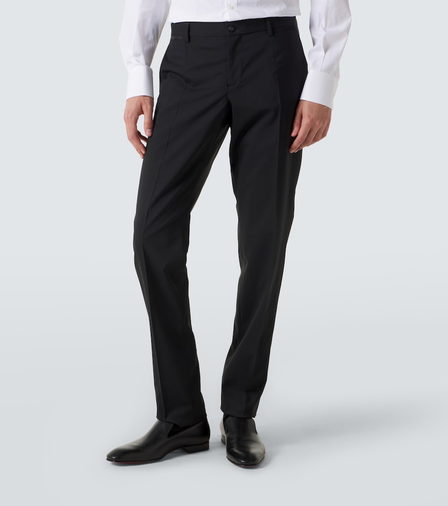 Wool and silk-blend tuxedo pants