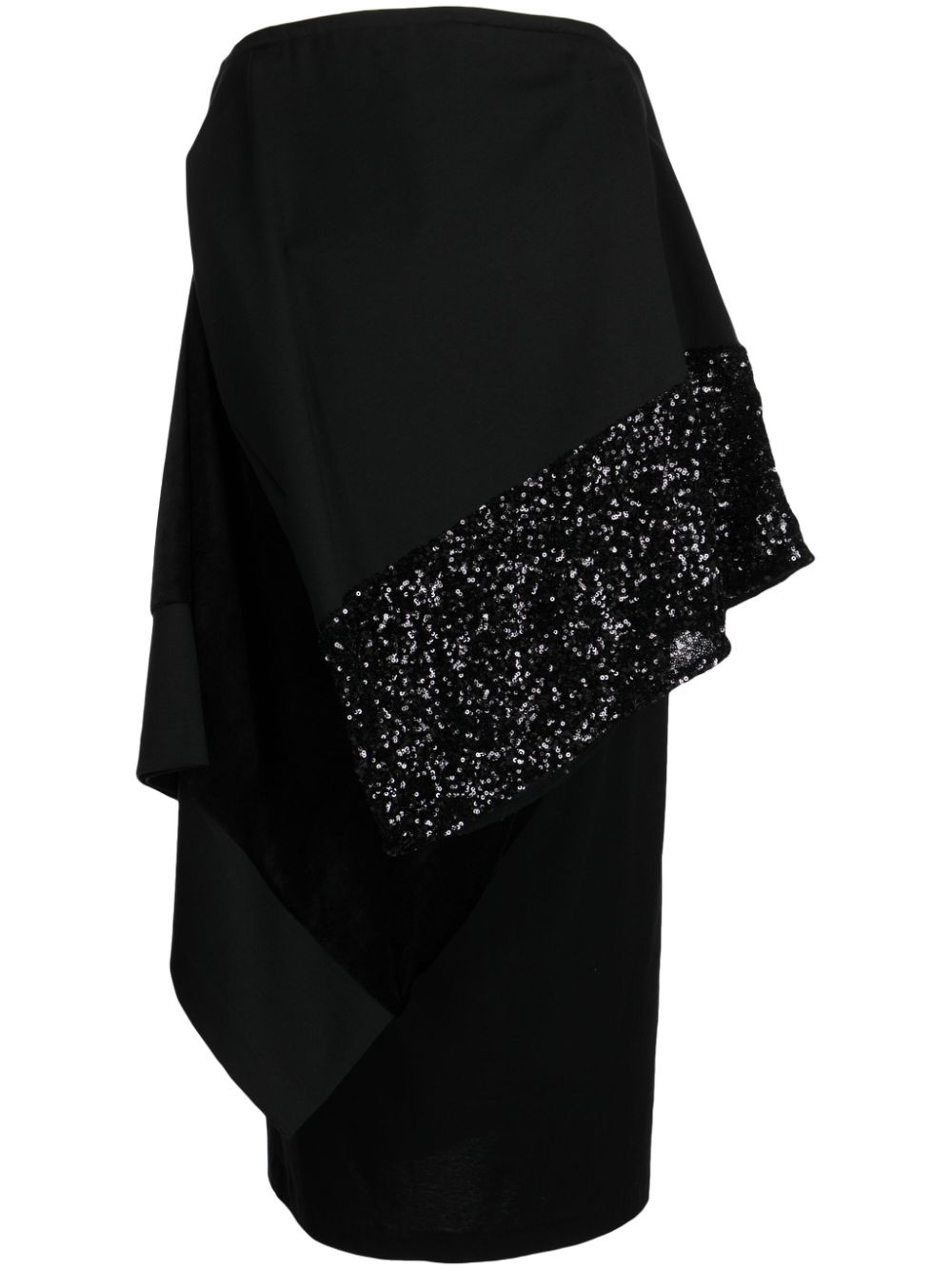 Sequin-embellished layered dress - Black