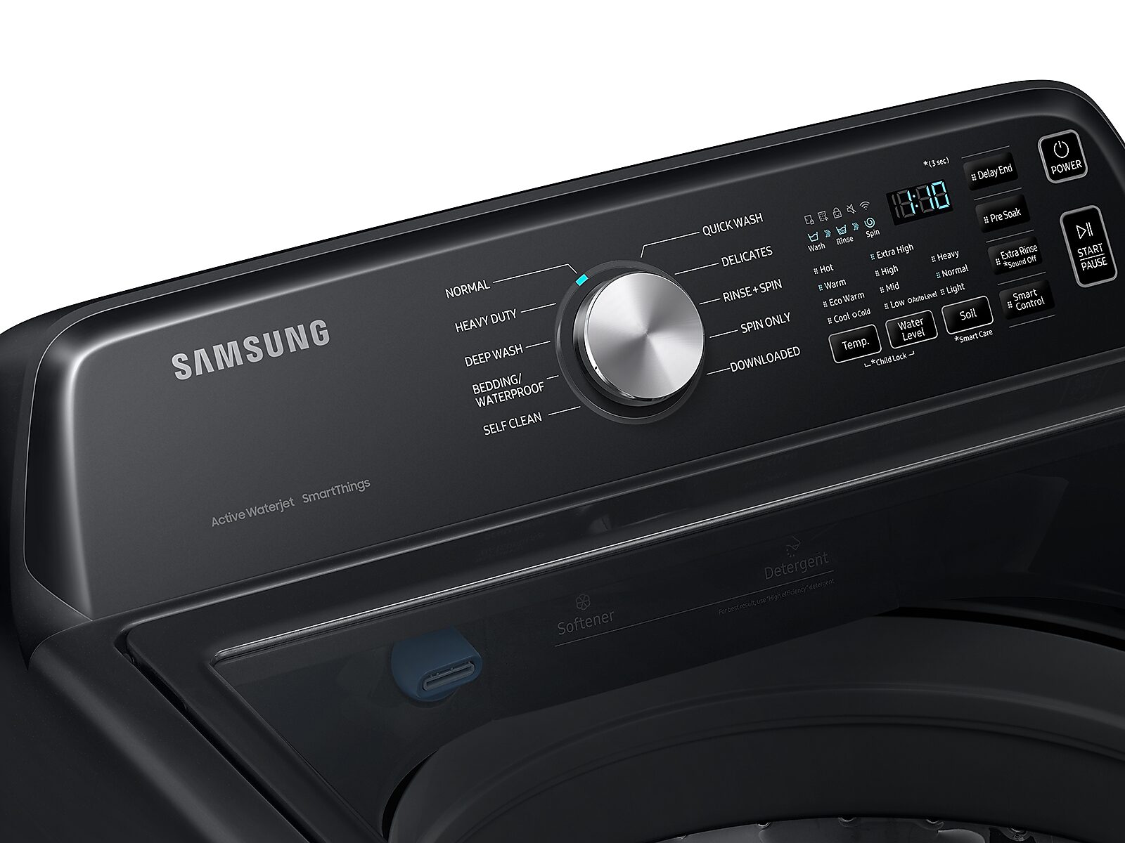 4.6 cu. ft. Large Capacity Smart Top Load Washer with ActiveWave™ Agitator and Active WaterJet in Brushed Black(WA46CG3505AVA4)