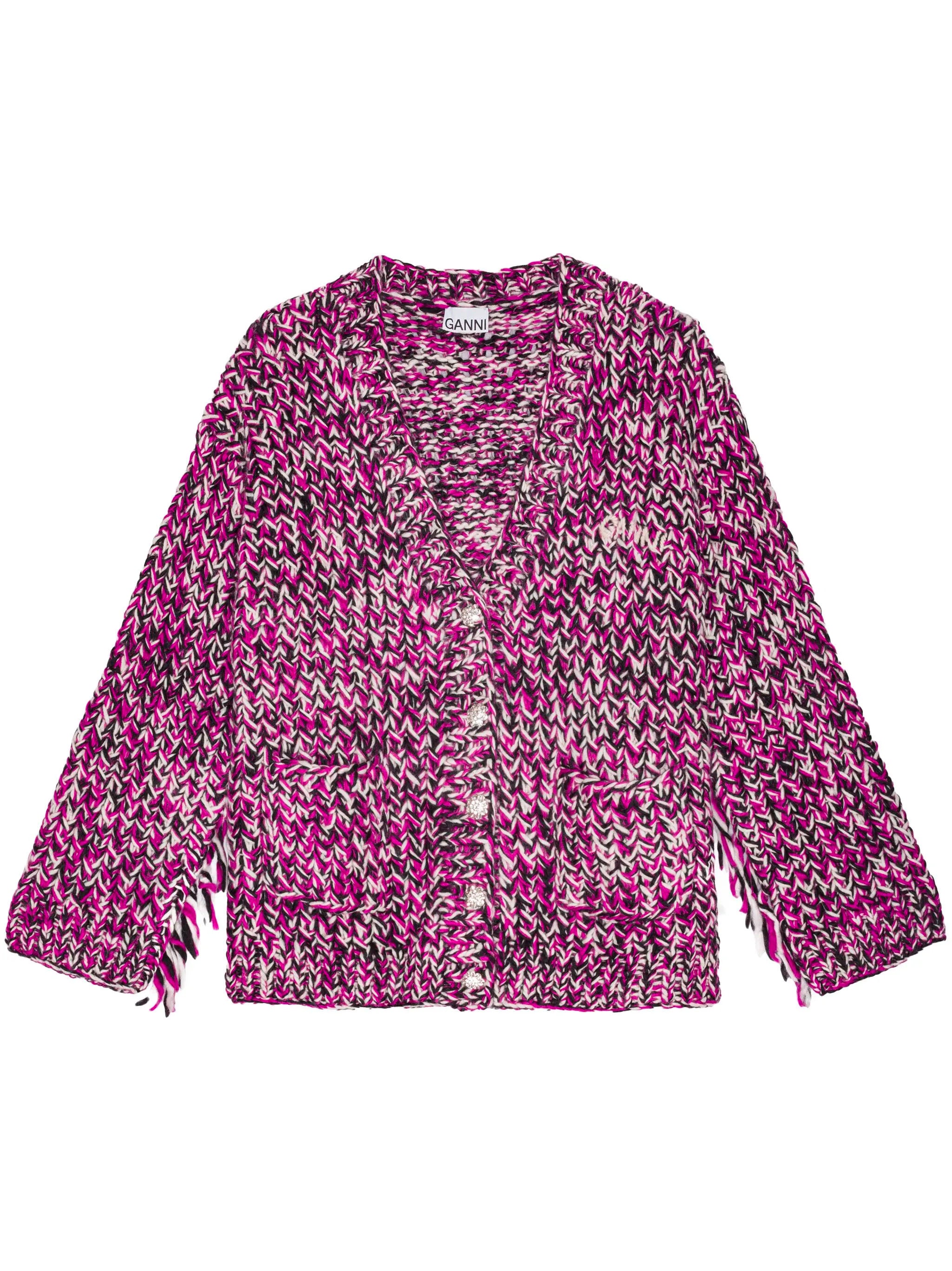 Oversized V-Neck Wool Cardigan - Sizes XXS/XS to L/XL