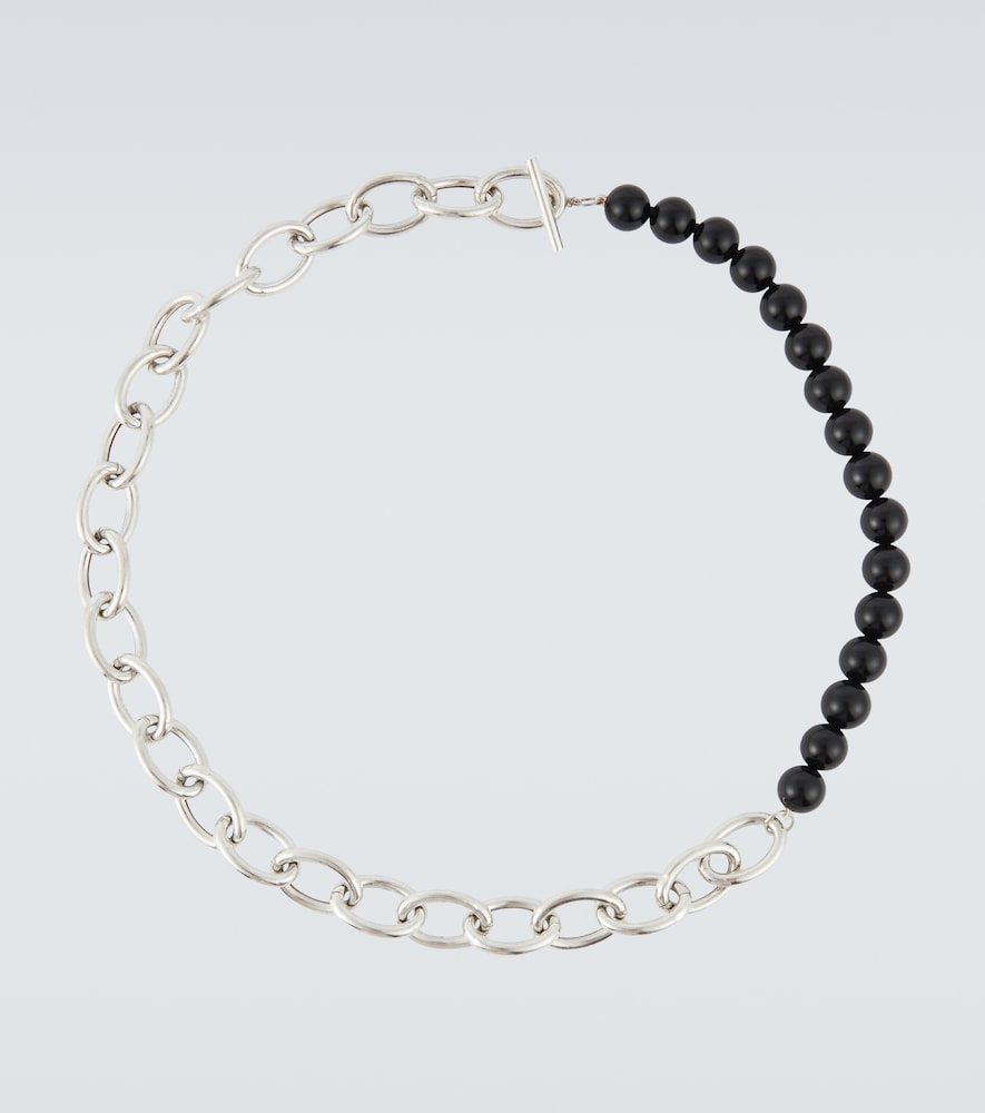 Jil Sander Beaded sterling silver necklace
