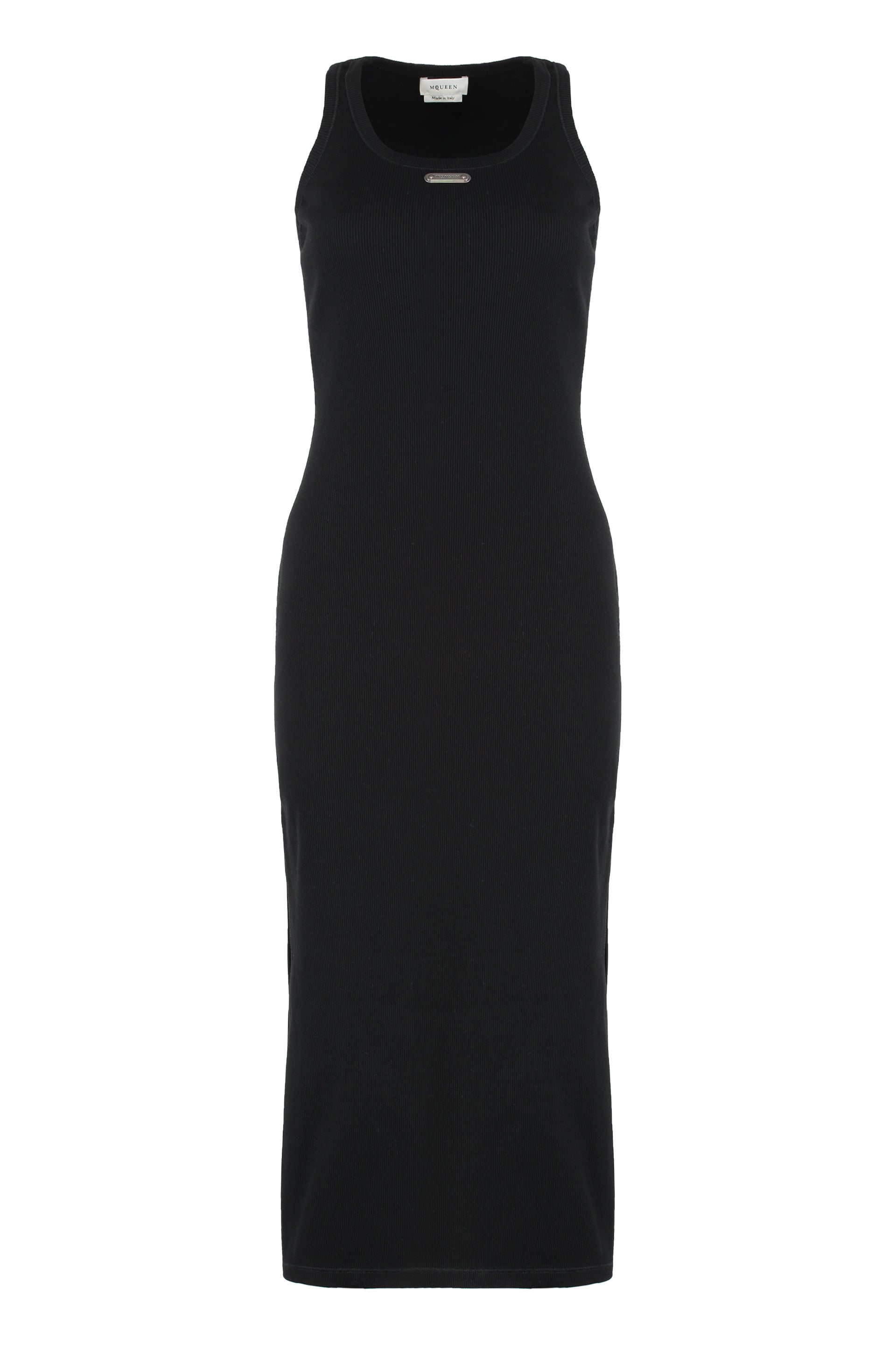 Ribbed Cotton Sleeveless Midi Dress