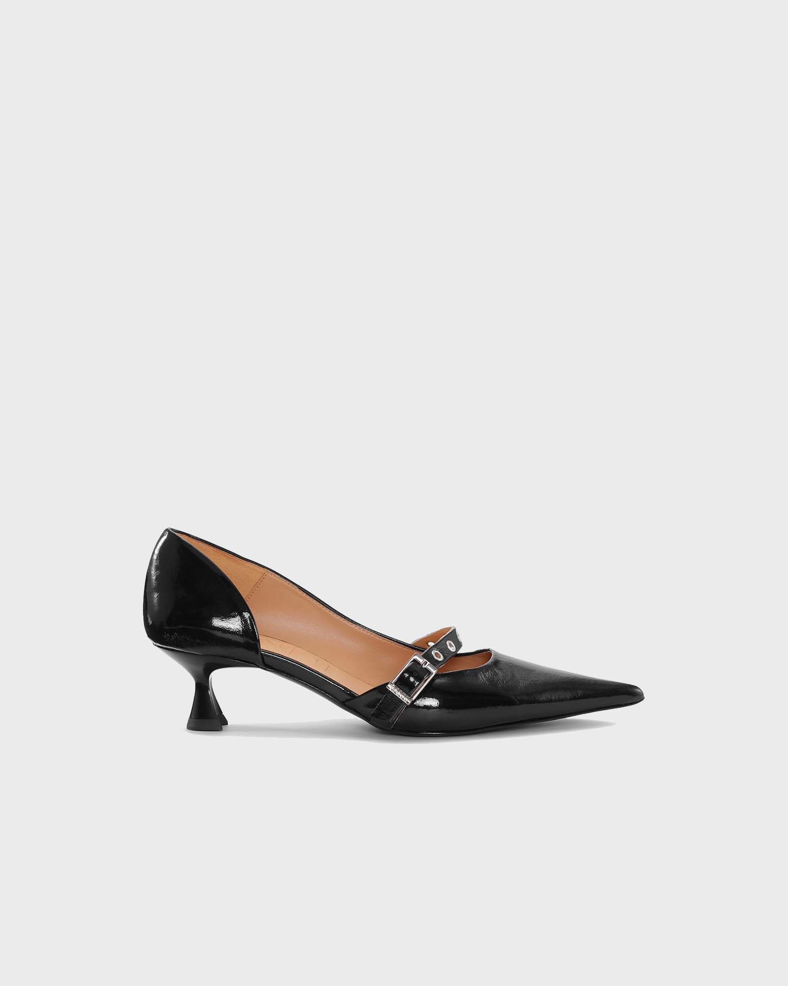 Ganni Pump Feminie Buckle Kitten Heel Black EUR