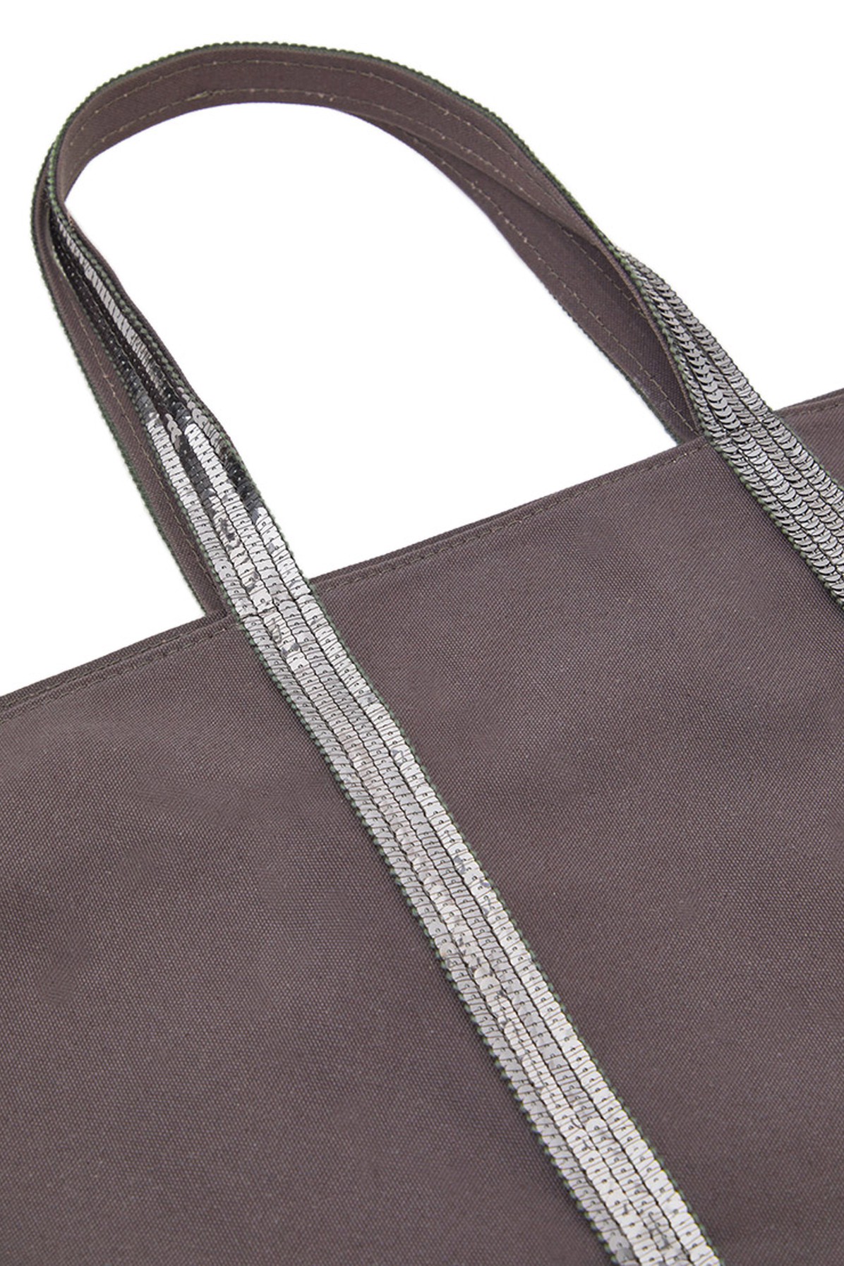 Canvas and Sequins L zipped Cabas Tote