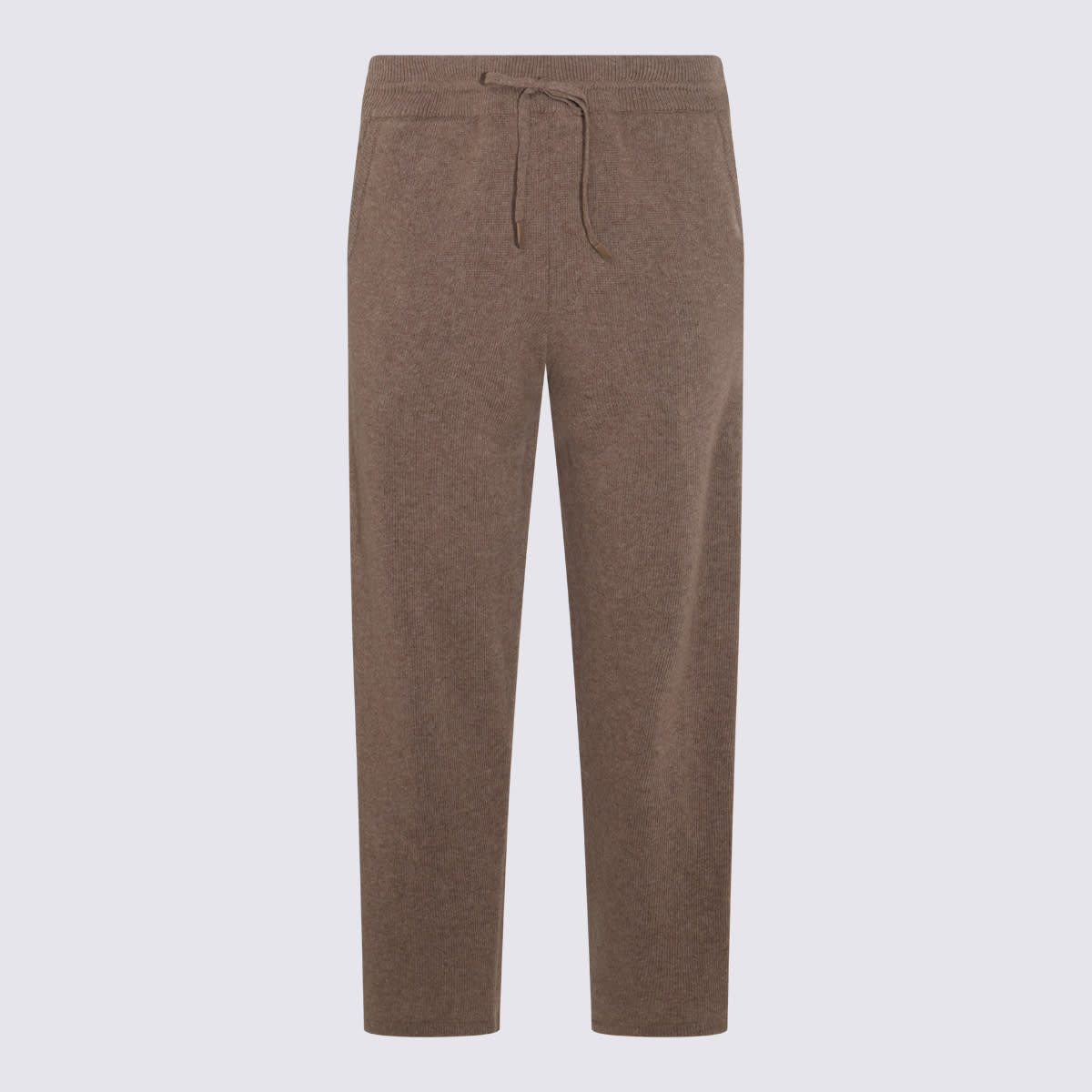 Drawstring-waist trousers - Brown