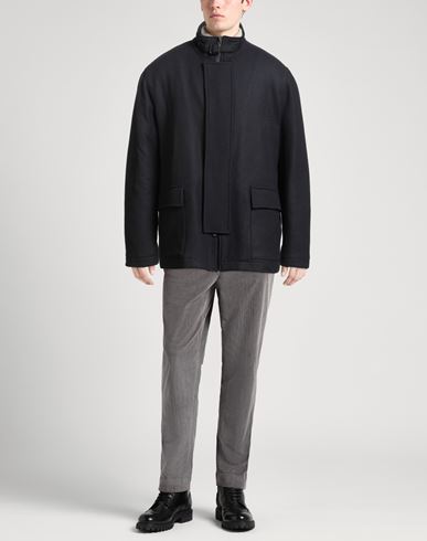 Man Coat Midnight blue Size 46 Wool, Polyamide