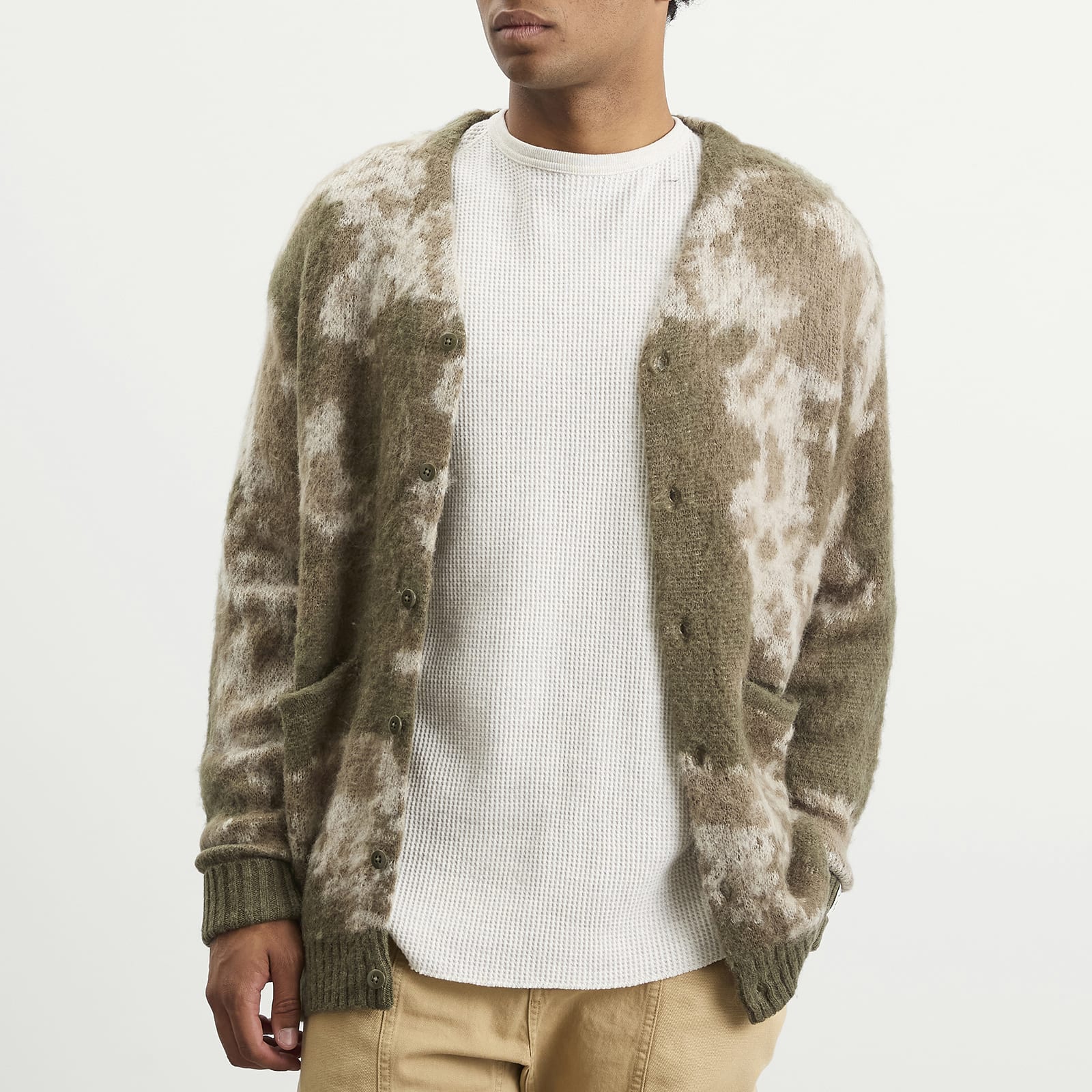 Men's Blurry Jaquard Cardigan Grey
