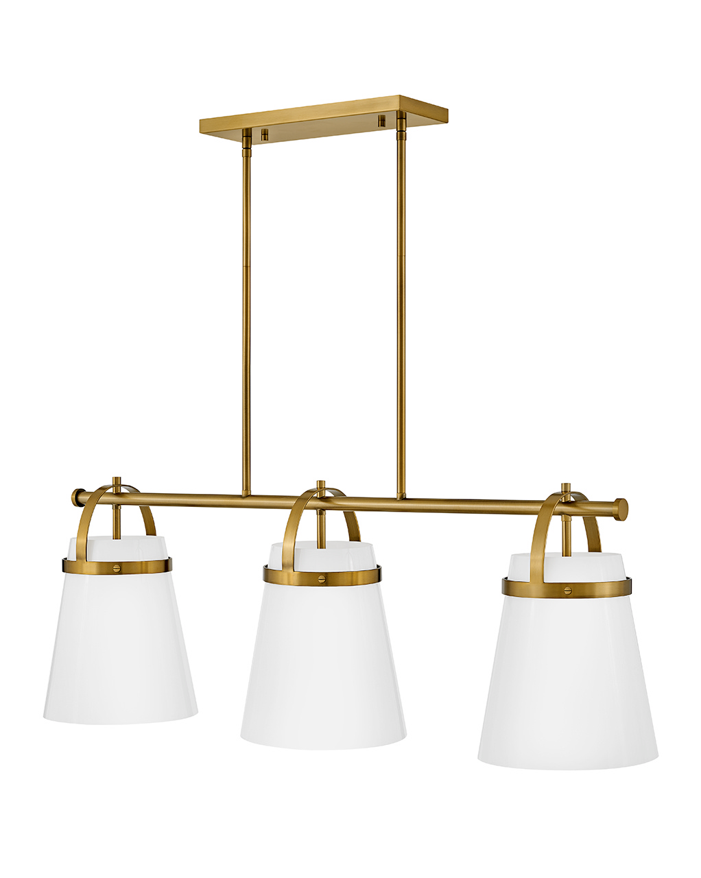 Lacquered Brass LED Linear Chandelier from the Tori Collection