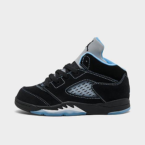 Kids Toddler Air Retro 5 Basketball Shoes in Black/University Blue/White
