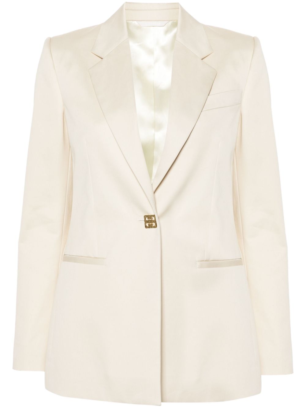 Notched-lapels single-breasted blazer - Neutrals