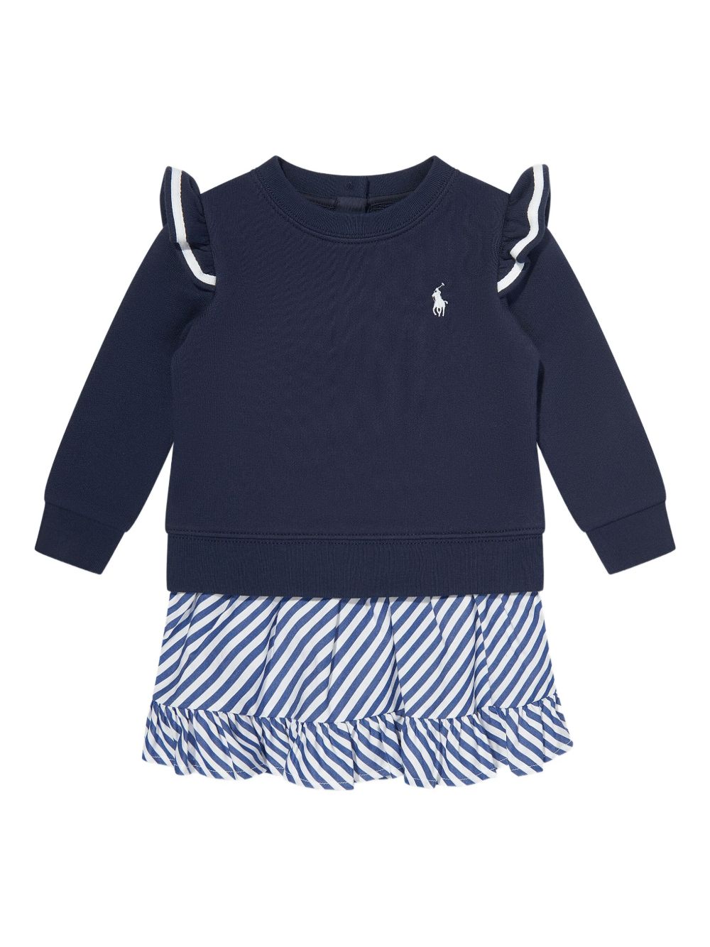Ruffled sweatshirt dress - Navy