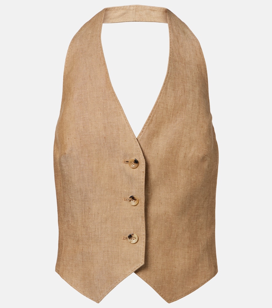 Sauro open-back linen vest
