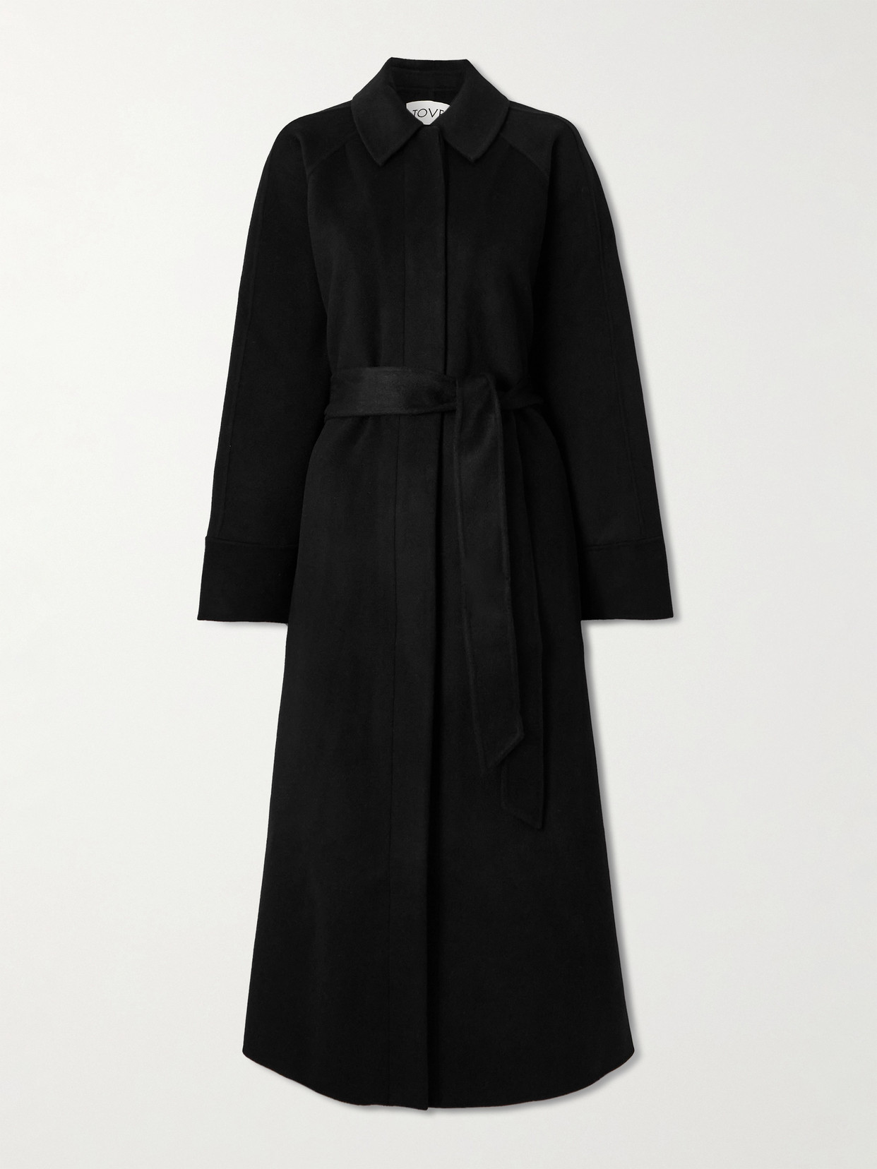 Yoonmi Belted Brushed Wool-blend Coat - Black
