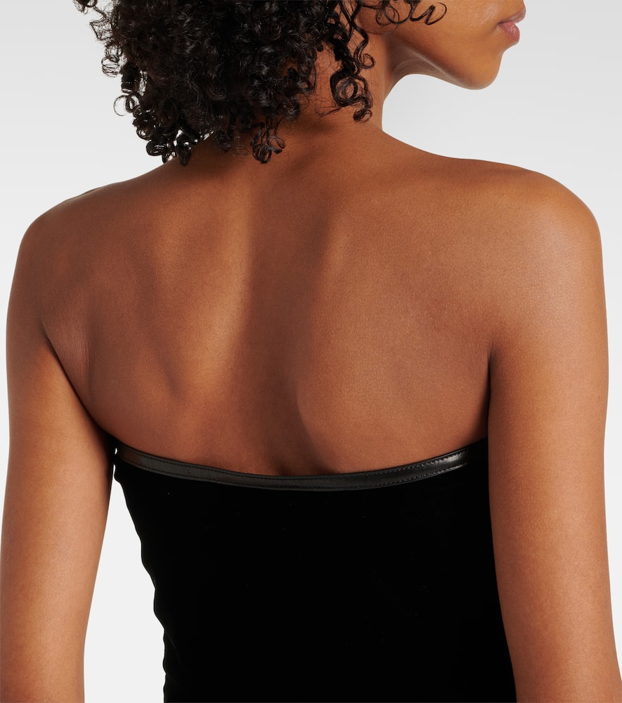 Strapless velvet gown