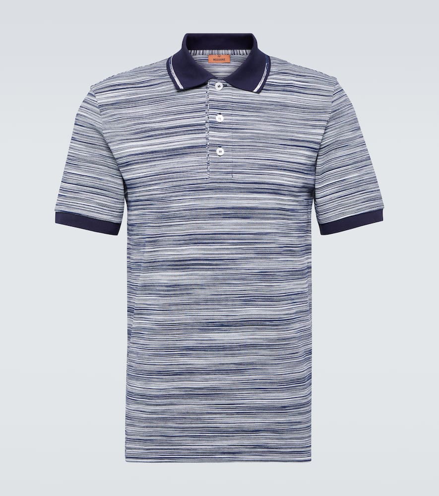 Striped cotton polo shirt