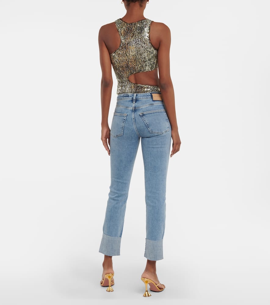 Cuffed straight jeans