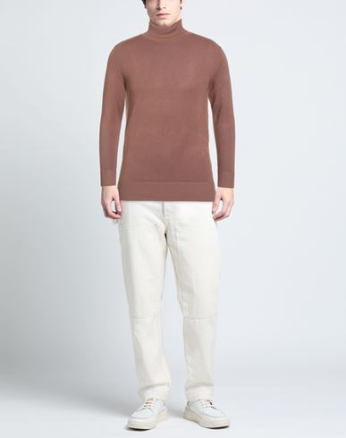 Man Turtleneck Light brown Size XXL Viscose, Polyamide