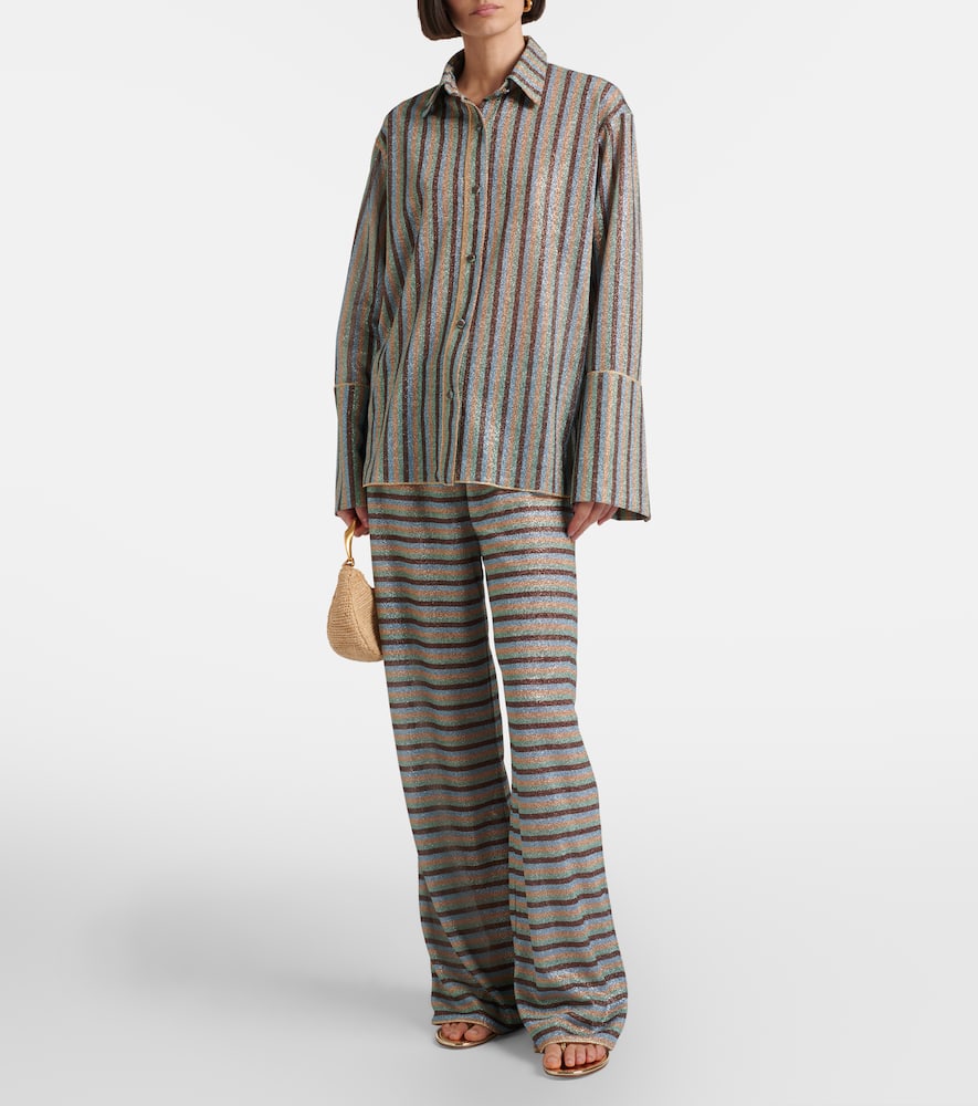 Oséree Lumière striped wide-leg pants