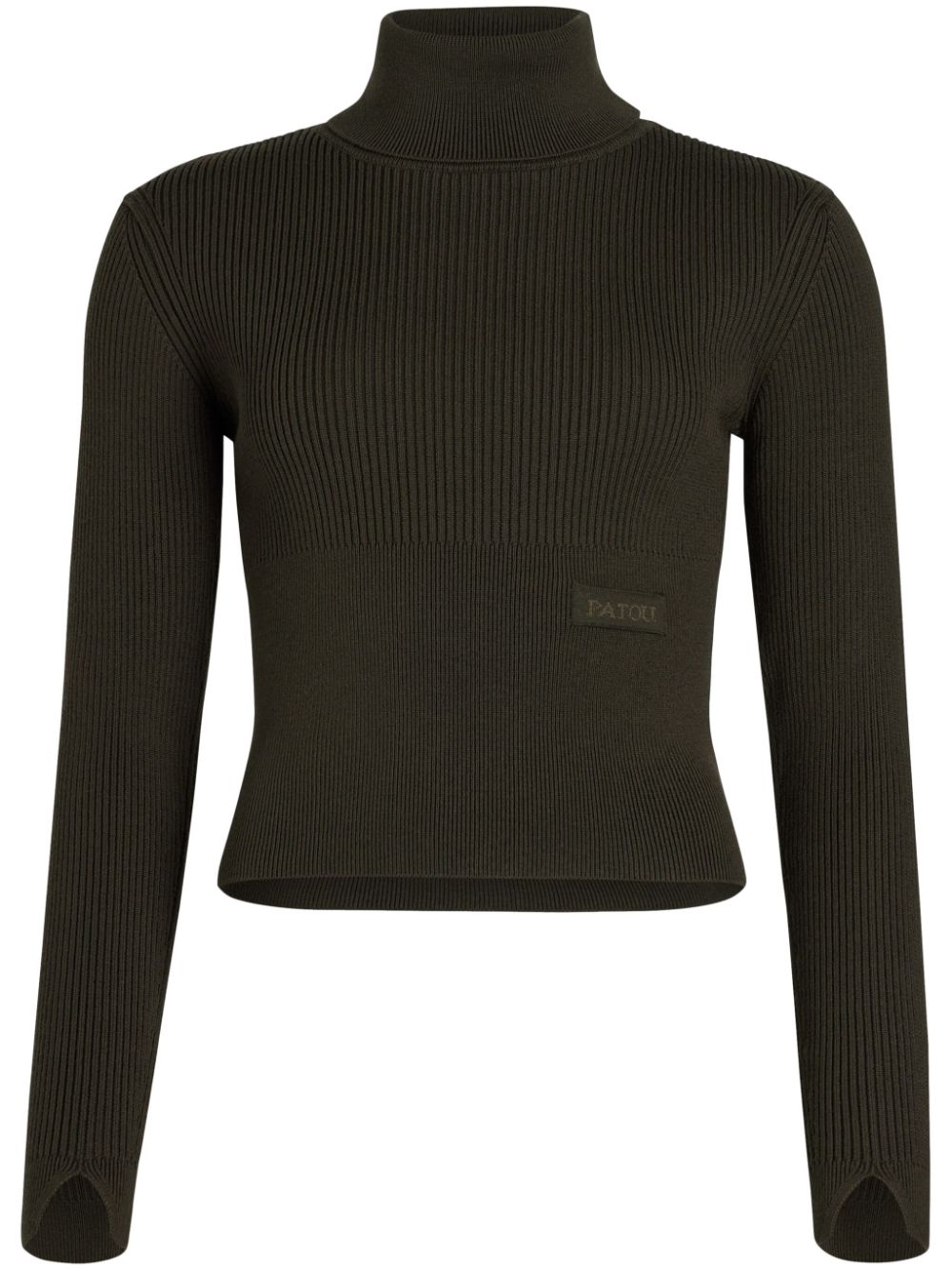 Logo-appliqué rib-knit sweater - Green