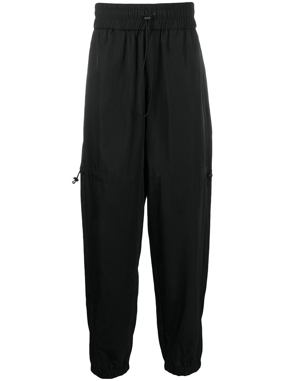 Drawstring-waist track trousers - Black