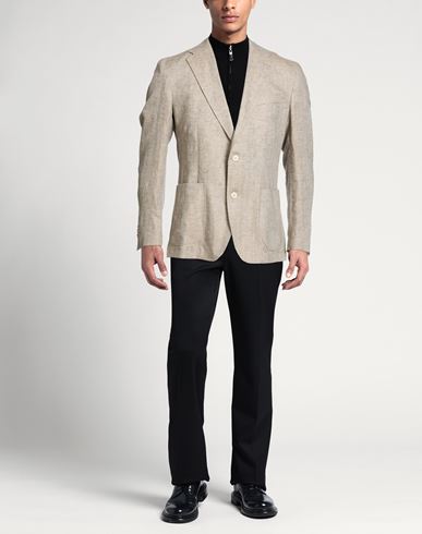 Man Blazer Taupe Size 44 Linen