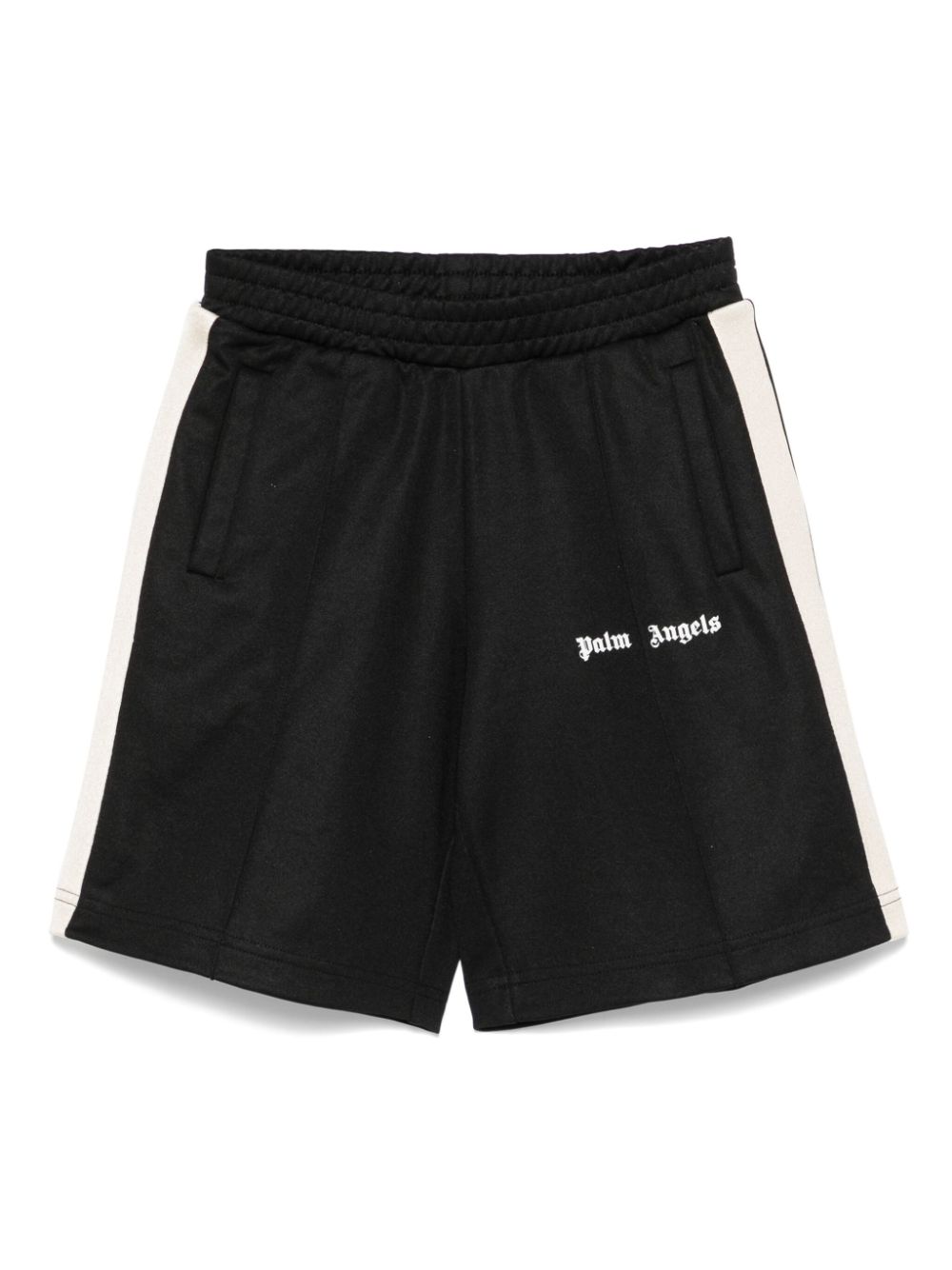 Knitted-stripe track shorts - Black