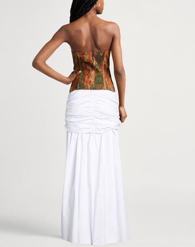 Woman Maxi skirt White Size 4 Cotton, Polyamide, Elastane