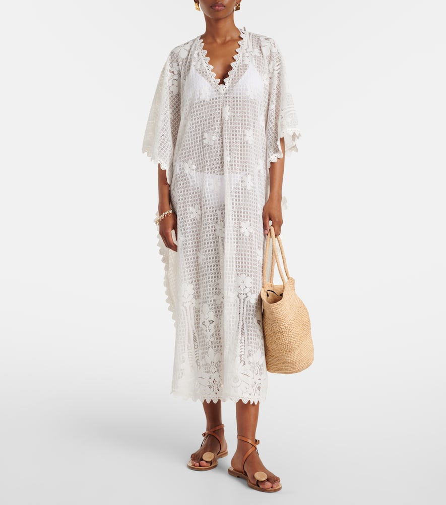 Melissa Odabash Josephine ruffled cotton-blend kaftan