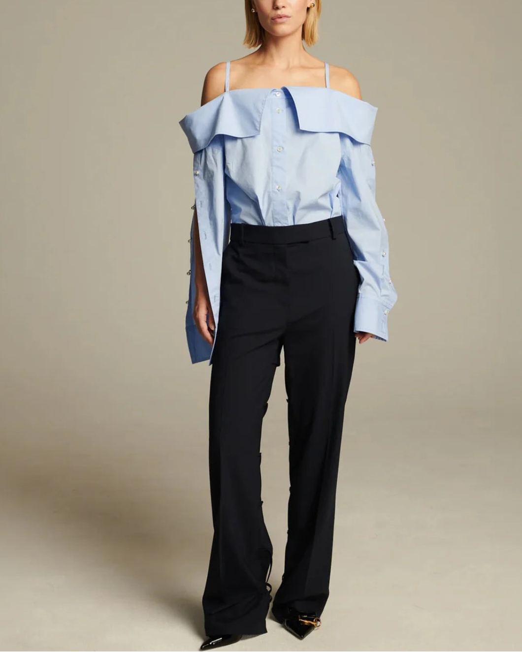 Snap Spaghetti Strap Shirt