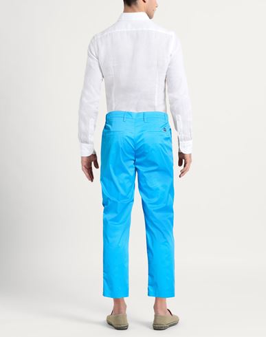 Man Pants Azure Size 34 Cotton, Polyamide, Elastane