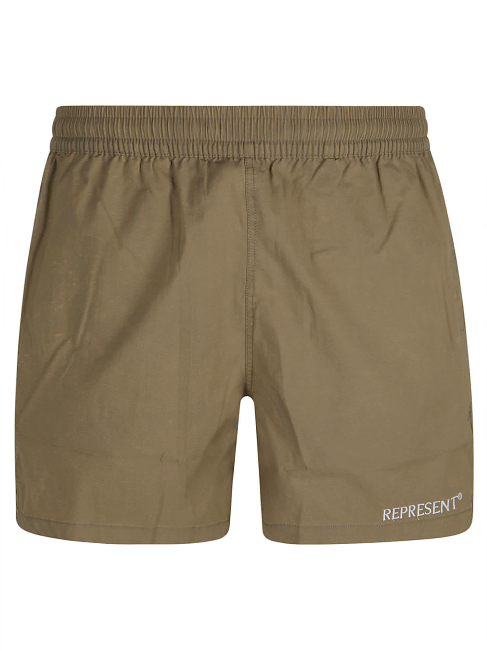 Embroidered-logo track shorts - Green