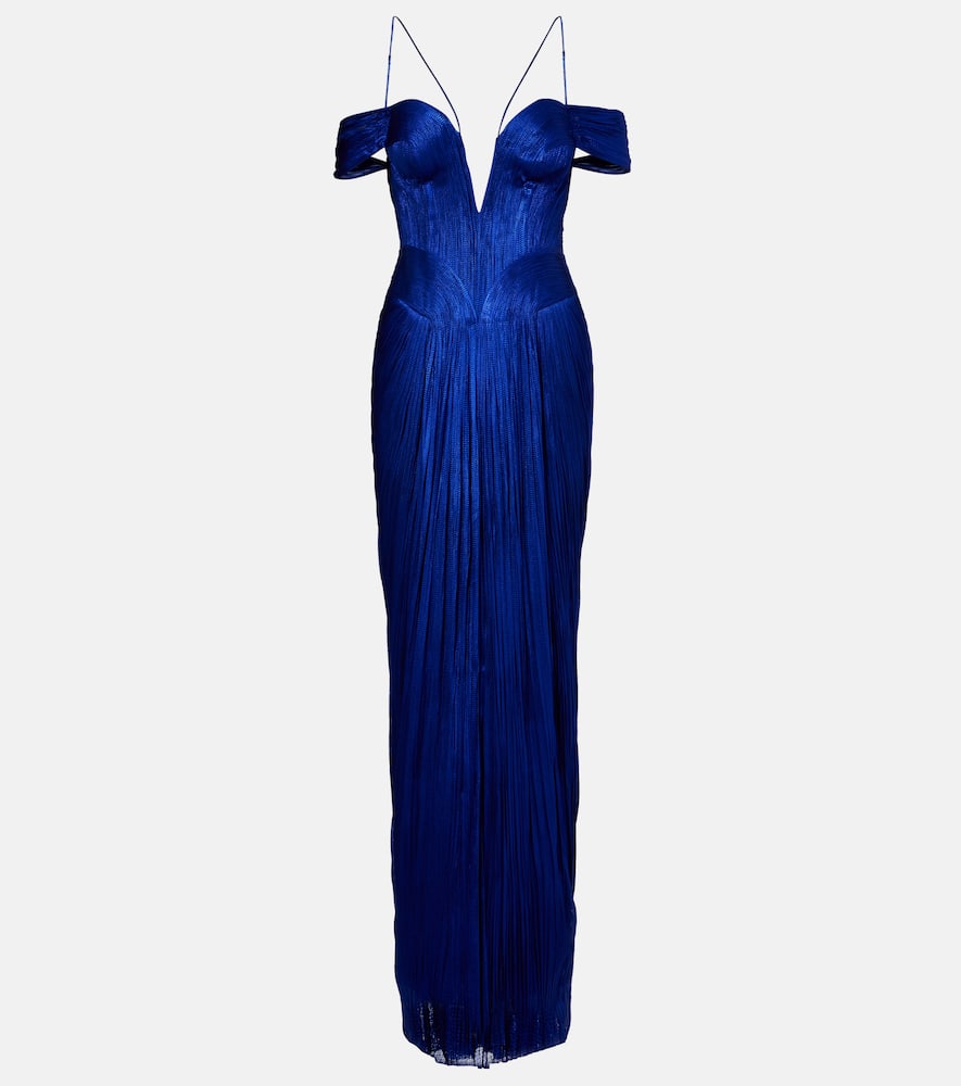 Camilla metallic silk tulle bustier gown