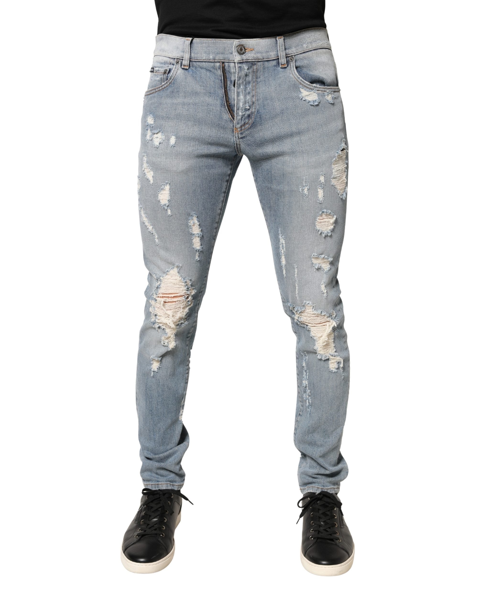 Distressed Skinny Jeans — Blue