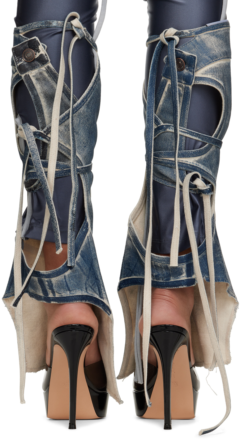 Blue Wrap Denim Leg Warmers