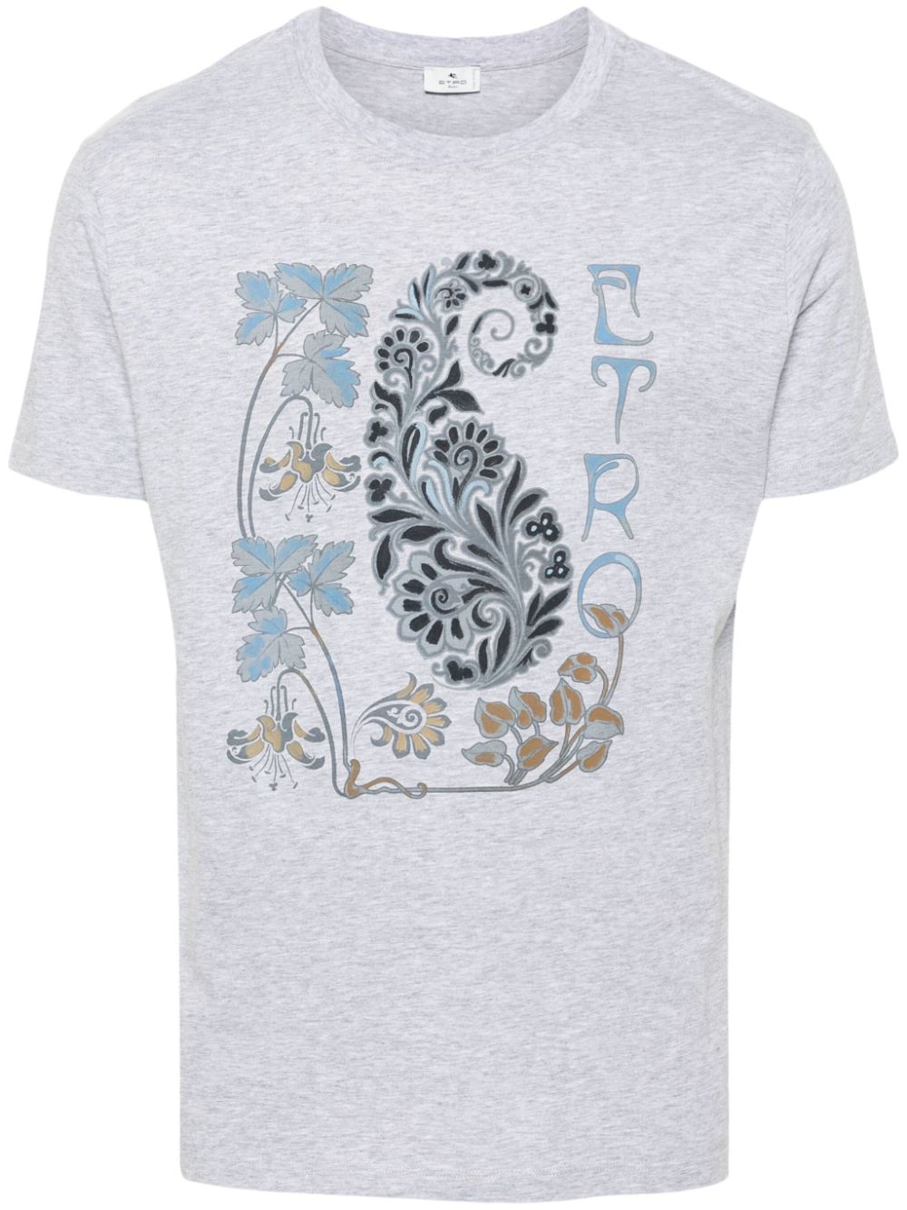 Foliage-print T-shirt - Grey