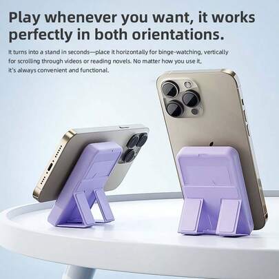 The Latest 10000mAh Wireless Magnetic Charger, A Portable Mobile Power Bank With A Hidden Stand And Digital Display, Has USB And Type-C Ports And Can