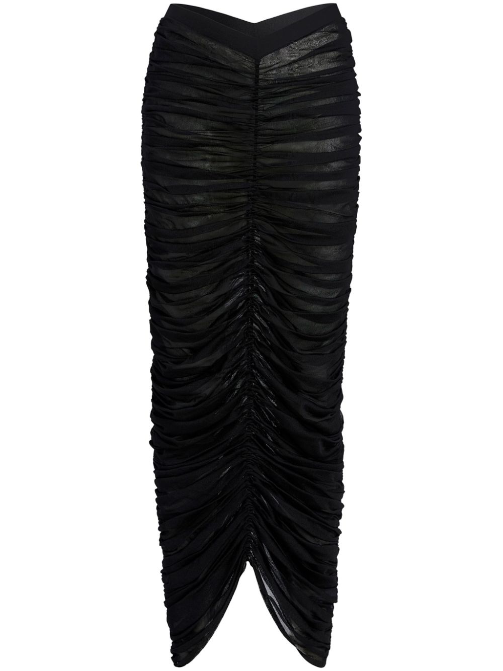 Laure ruched silk skirt - Black